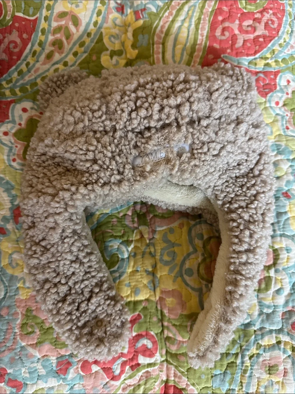 Plush Tan Kids' Sherpa Mittens & Hat Set